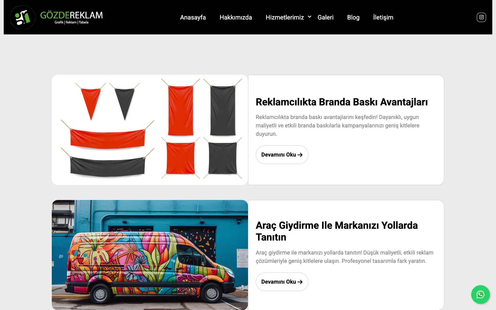 Gözde Reklam blog sayfasında branda baskı ve araç giydirme yazıları