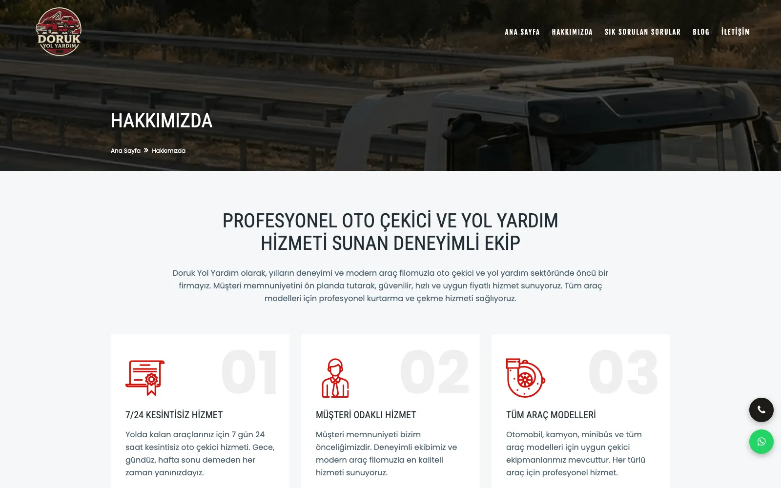 Doruk Yol Yardım hakkımızda sayfası