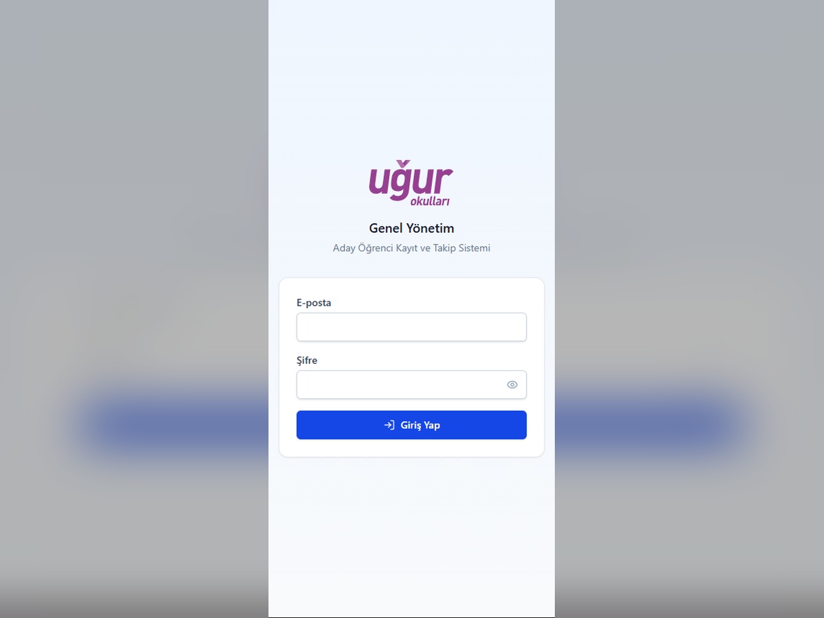 Uğur okulları mobil giriş ekranı 
