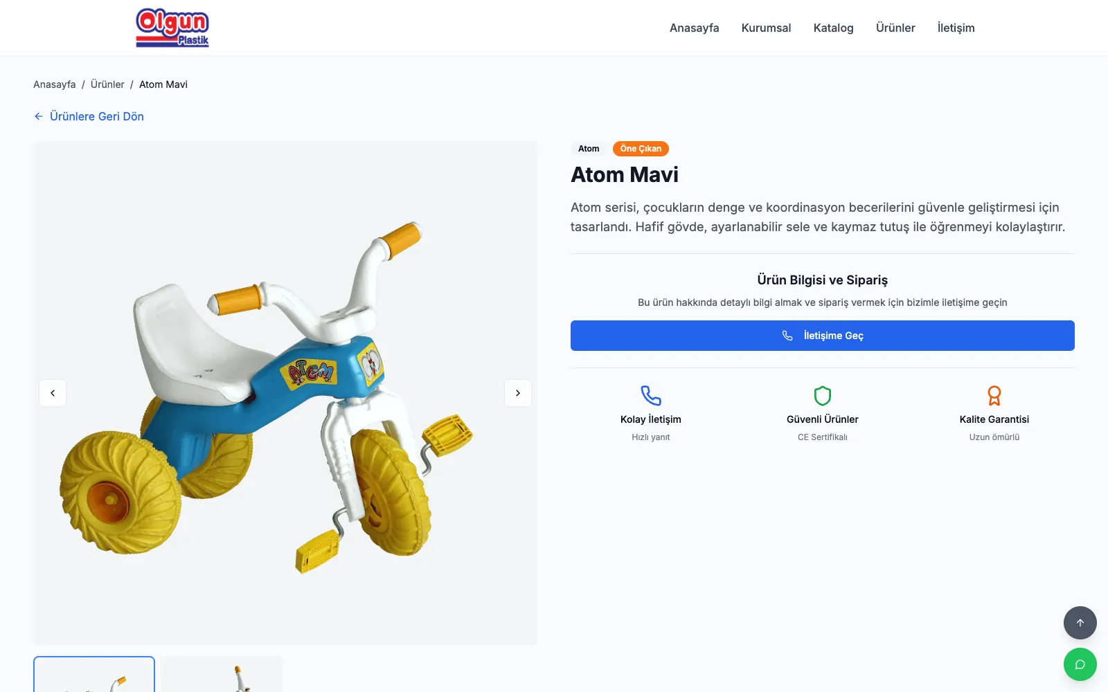 Atom Mavi ürününün detay sayfası